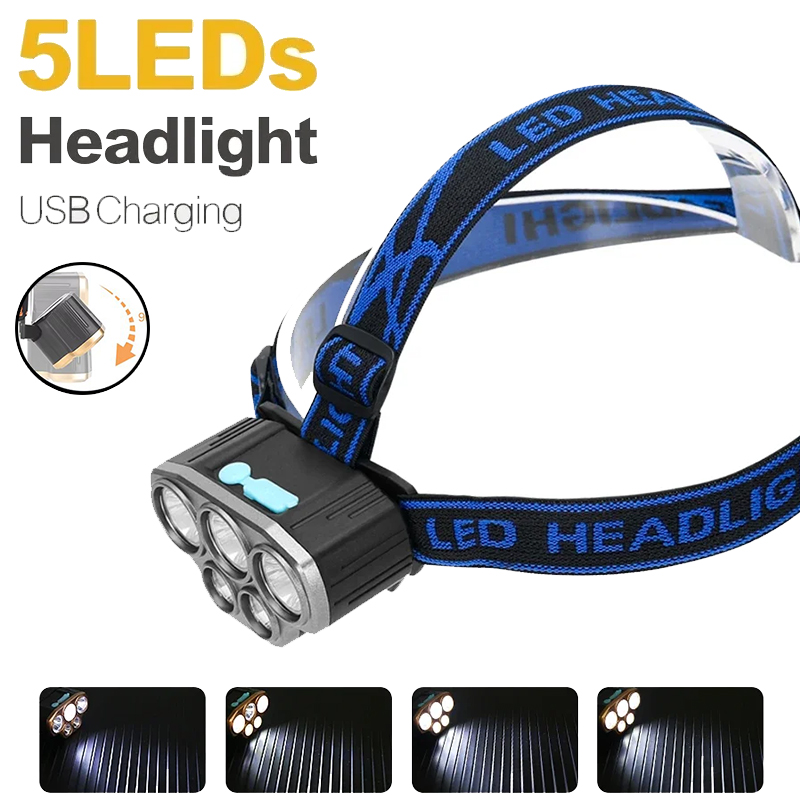 Outdoor Power Head - Перезаряжаемый налобный фонарь с 5 светодиодами,