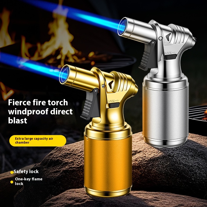 Outdoor Kitchen Power Burner - Мощная металлическая газовая зажигалка для сигар,