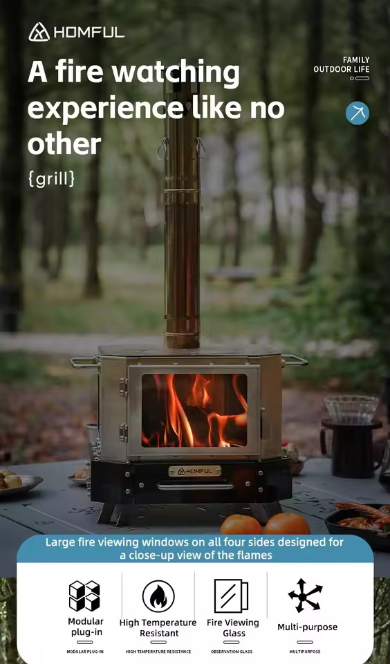 Портативная дровяная печь HOMF – обзор и цена Outdoor Kitchen Power Burner